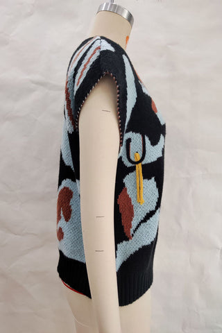 Abstract Pattern Sweater Vest