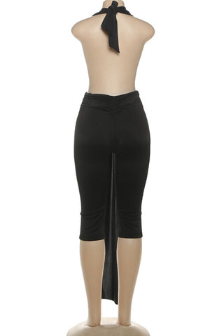 Elegant Tie-Front Halter Jumpsuit