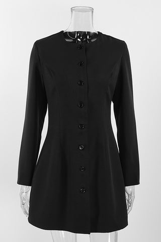 Tailored Button-Front Blazer