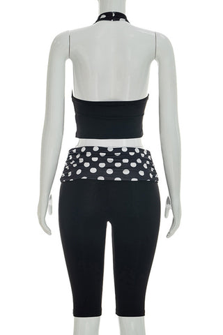 Halter Polka Dot Pants Set