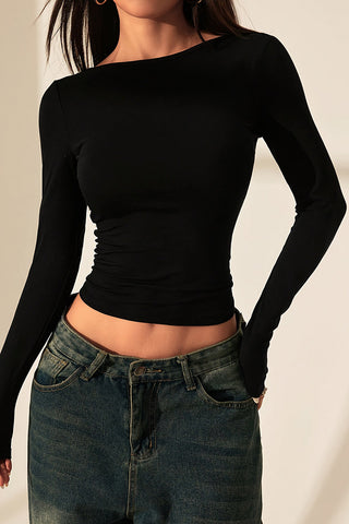 Long-Sleeve Fitted T-Shirt