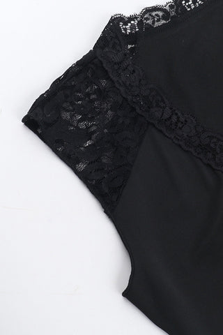 Lace Trim Ribbon Tie Tank Top