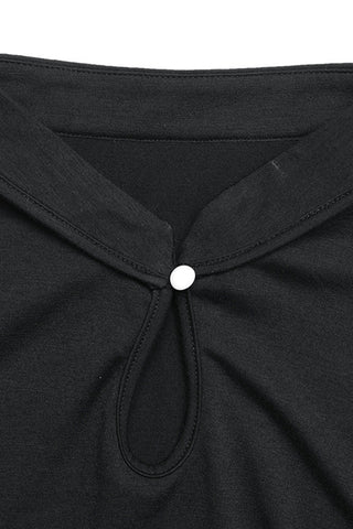 Sleeveless Keyhole Top with Floral Applique