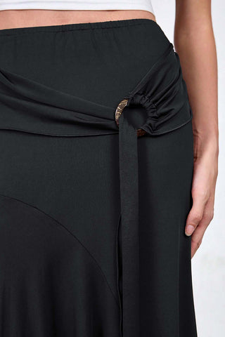 Draped Skirt with Tie Detail