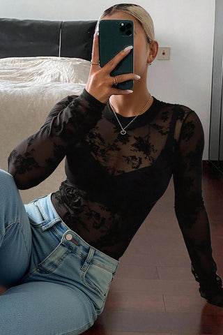 Sheer Long-Sleeve T-Shirt