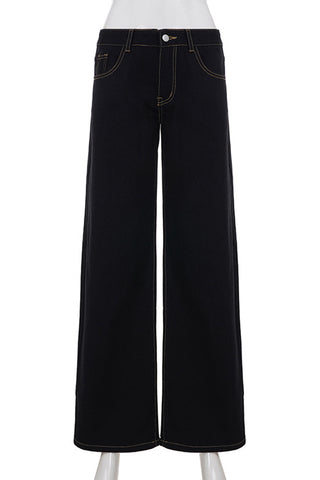 Wide-Leg Straight Jeans
