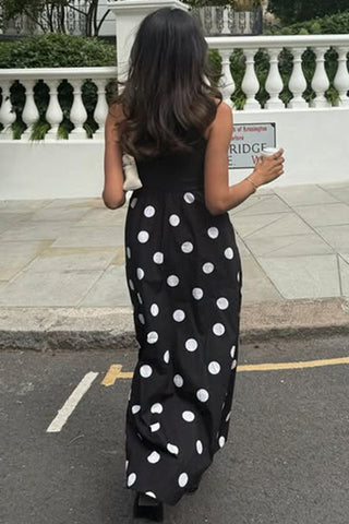Sleeveless Polka Dot Casual Dress