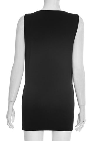 Sleeveless Grommet Casual Dress