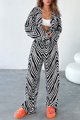 Chevron Striped Pants Set