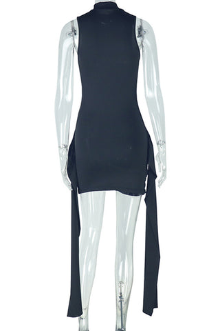 Sleeveless Draped Evening Dress
