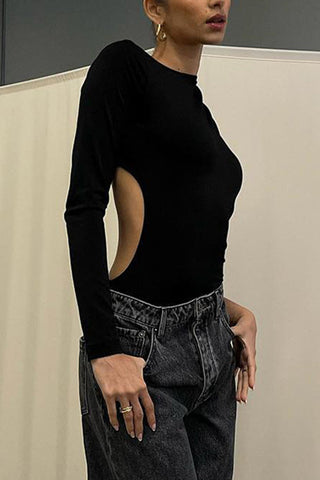 Asymmetric Sleeve Bodysuit