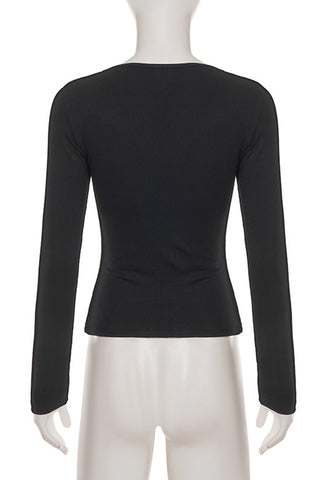 Floral Long-Sleeve Square Neck Blouse