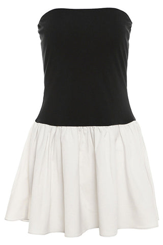 Strapless Ruched Casual Dress