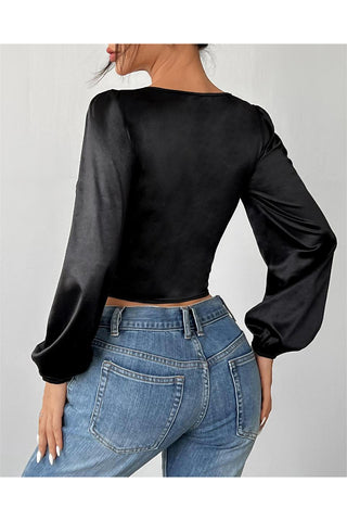 Hook-Front Corset Blouse