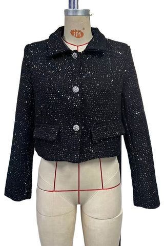 Sparkle Button Blazer