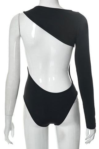 Asymmetrical One-Sleeve Bodysuit