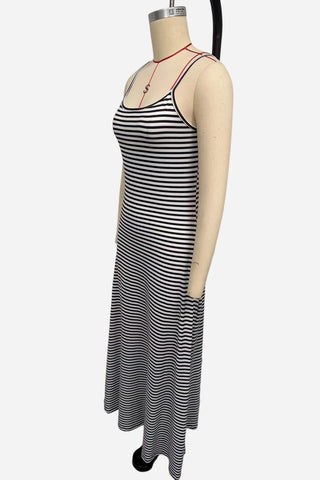 Striped Sleeveless Maxi Dress