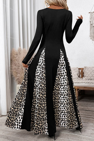 Long Sleeve Patterned Maxi Dress