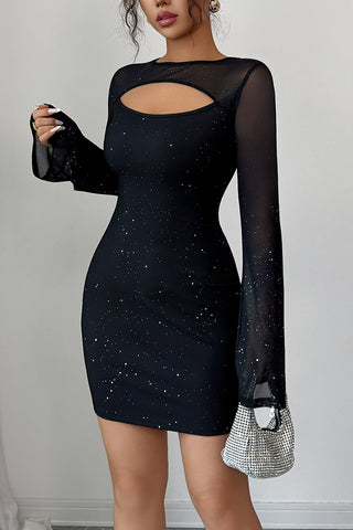 Elegant Long Sleeve Cutout Dress