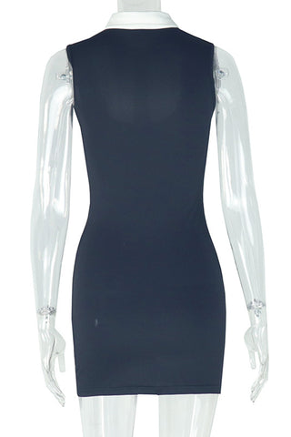 Layered Collar Sleeveless Dress