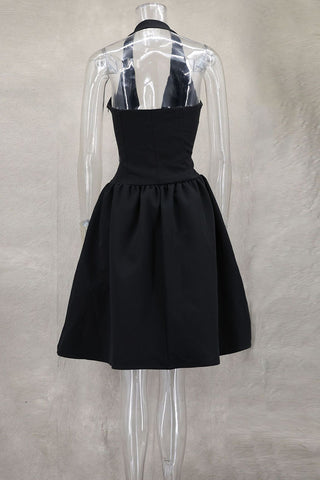 Halter Fit-and-Flare Midi Dress