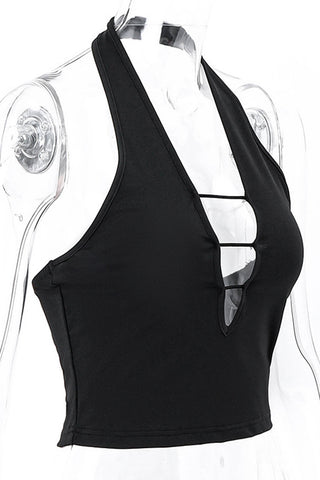 Strappy Cutout Halter Tank Top