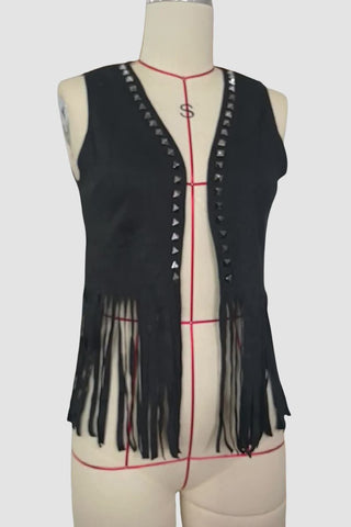 Studded Fringe Vest