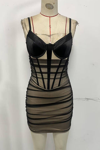 Mesh Bustier Bodycon Mini Dress