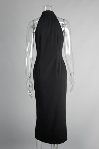 Button-Front Sleeveless Casual Dress