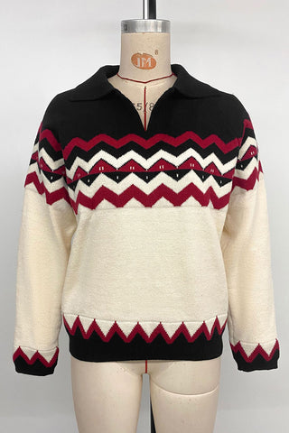 Festive Zigzag Pattern Sweater