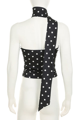 Polka Dot One-Shoulder Top