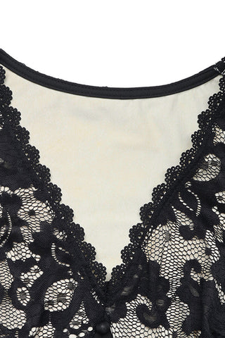 Lace-Detail Button Midi Dress