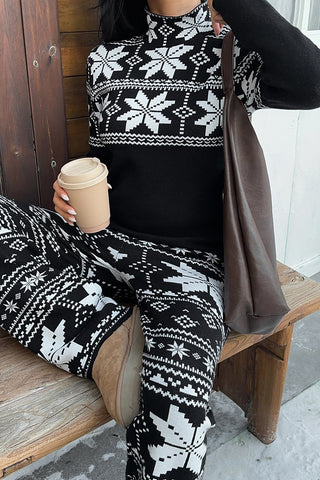 Cozy Patterned Pants Set