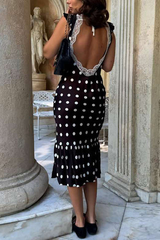 Ruffled Polka Dot Casual Dress