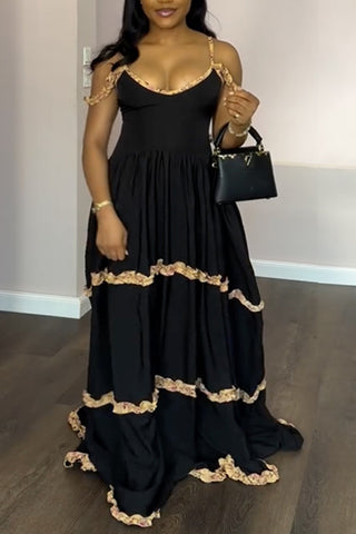 Ruffled Maxi Strap Dress