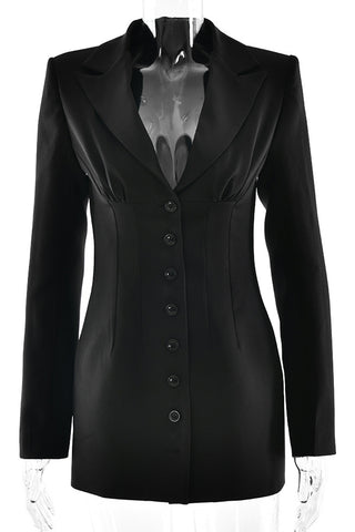 Structured Button-Front Blazer