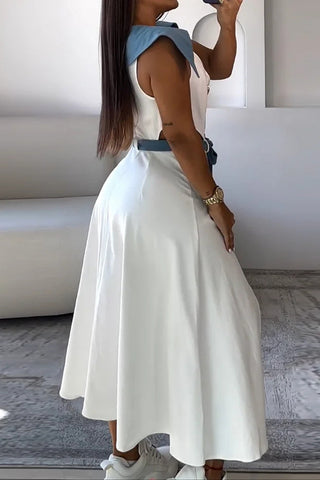 Button-Front Casual Midi Dress