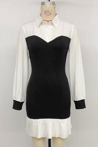 Contrast Collar Bodycon Dress