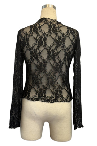 Sheer Lace Long Sleeve Blouse