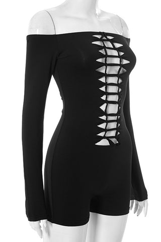 Strappy Cutout Off-Shoulder Romper