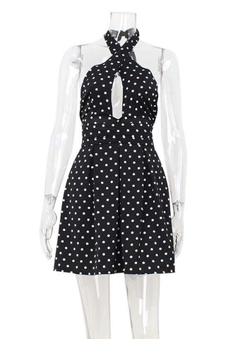 Halter Neck Polka Dot Dress