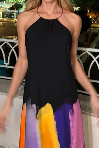Artistic Halter Casual Dress