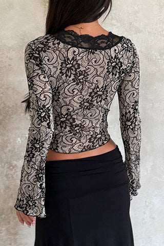 V-Neck Lace Blouse