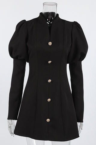 Chic Puff-Sleeve Casual Dress