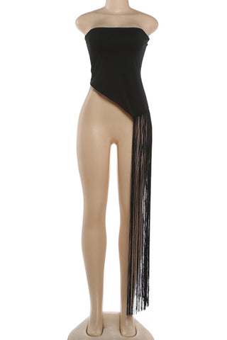 Strapless Fringe Detail Tank Top