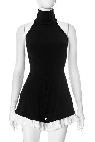High Neck Ruffled Romper