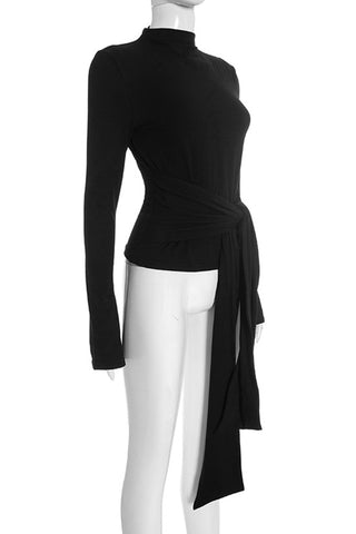 Stylish Wrap Long Sleeve Top
