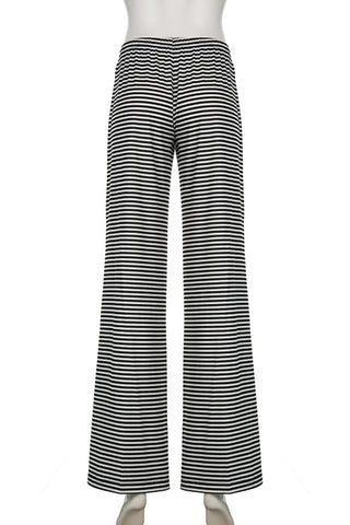 Striped Casual Drawstring Pants