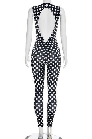 Polka Dot Sleeveless Jumpsuit