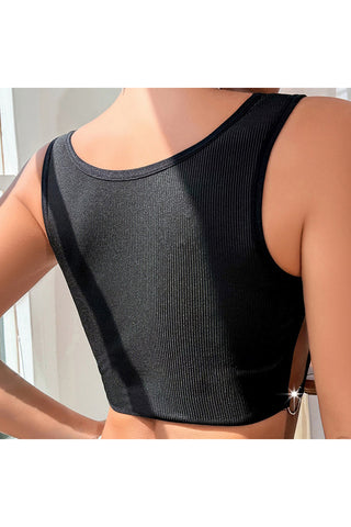 Ribbed Scoop Neck Crop Top